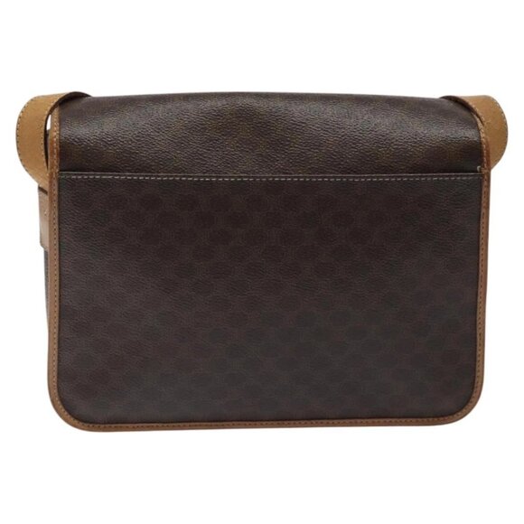 CELINE Macadam Canvas Shoulder Bag PVC Leather Brown Gold Auth - Picture 11 of 16